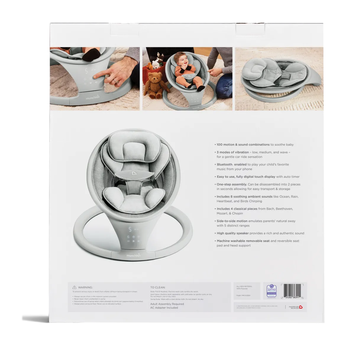 Vibration Baby Swing - Bluetooth-Enabled Smart Seat with Music and Motion