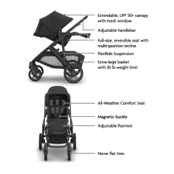 Vista V3 Stroller & Aria V2 Lightweight Infant Car Seat Travel System