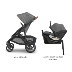 Vista V3 Stroller & Aria V2 Lightweight Infant Car Seat Travel System