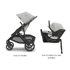 Vista V3 Stroller & Aria V2 Lightweight Infant Car Seat Travel System