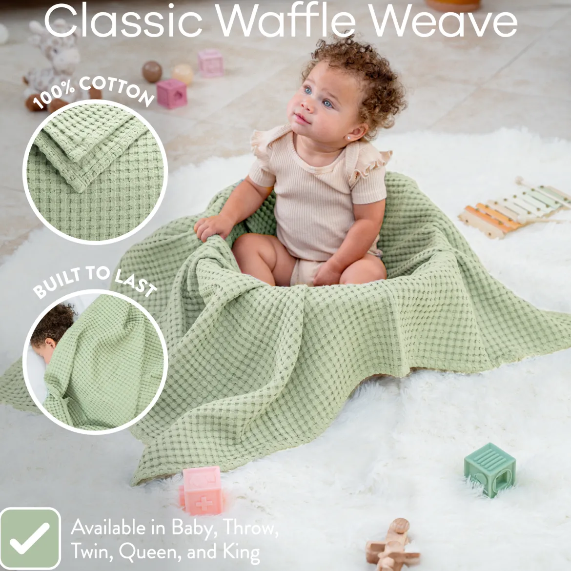 Waffle Weave Baby Blanket