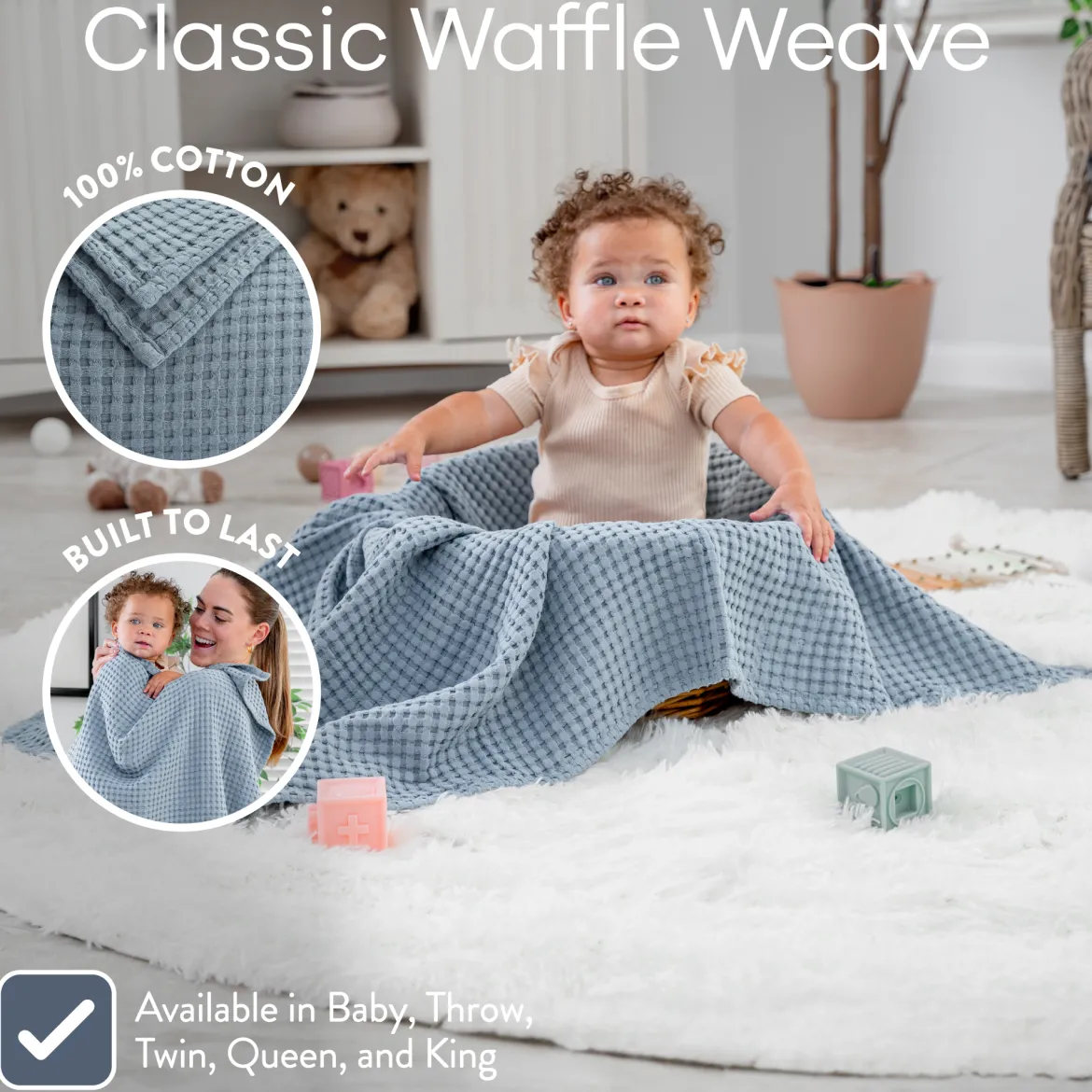 Waffle Weave Baby Blanket