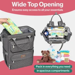 WideTop Diaper Bag Backpack