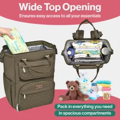 WideTop Diaper Bag Backpack