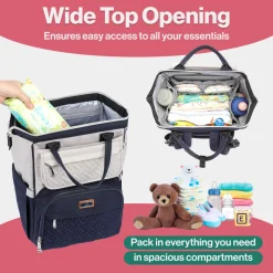 WideTop Diaper Bag Backpack