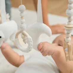 Wooden Baby Play Gym with 5 Sensory Hanging Toys